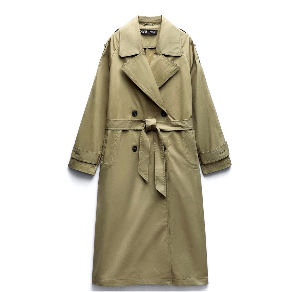 ZARA BELTED DOUBLE BREASTED TRENCH COAT